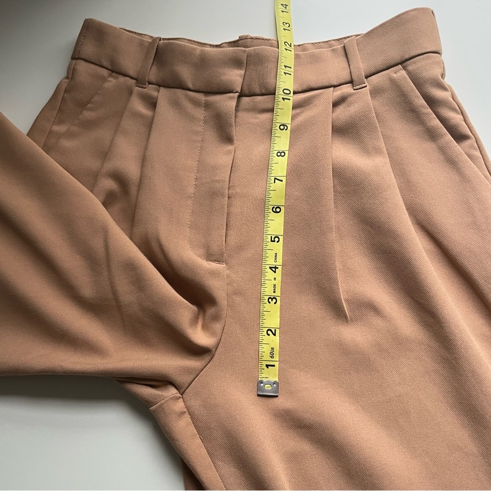 Abercrombie & Fitch Sloane Wide Leg Tailored Trouser Pants Tan 27 / 4 XS Inseam - Picture 10 of 11